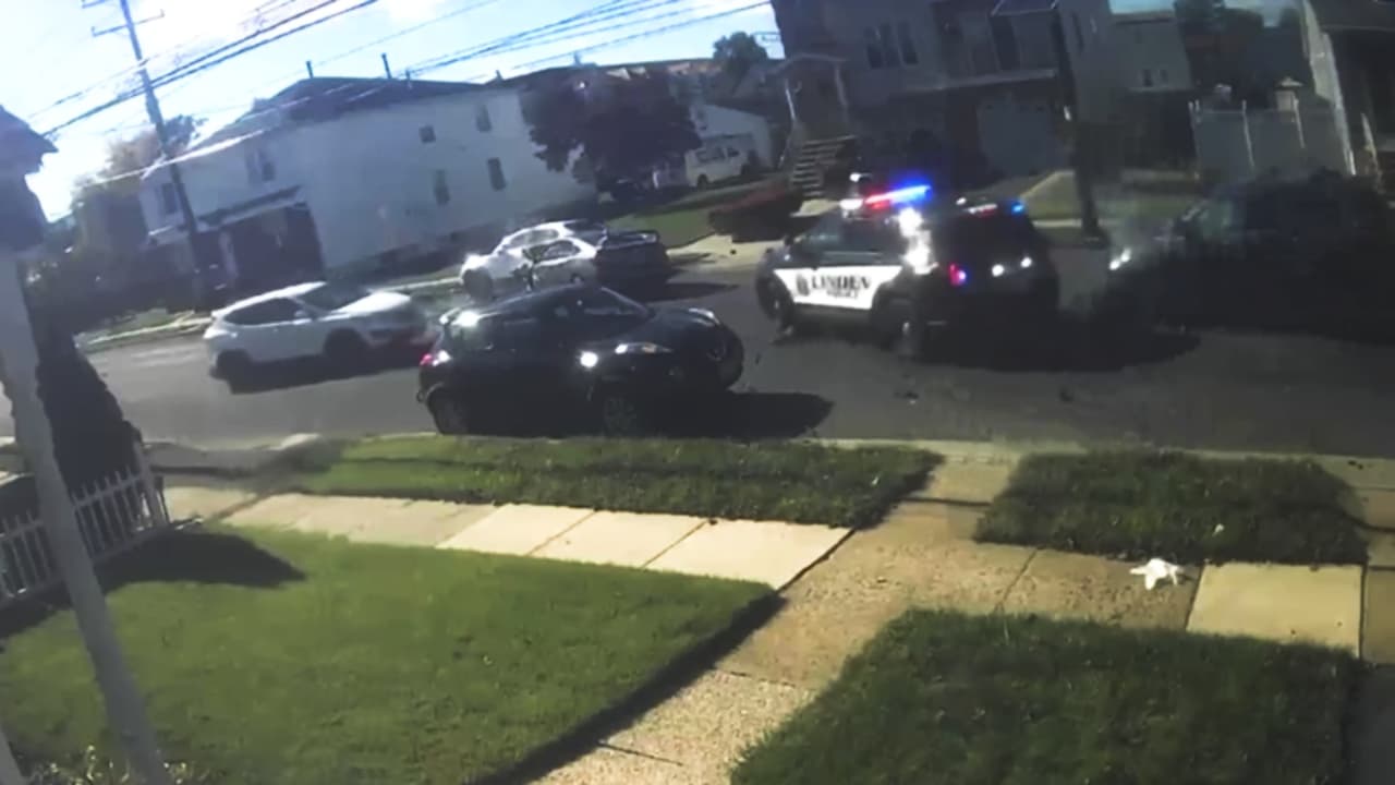 Persecución policial termina en accidente en Linden, Nueva Jersey: el choque quedó captado en video