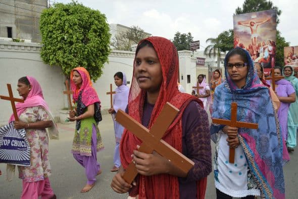 En Amristar, India, también hay católicos que recuerdan los pasajes de Jesucristo.