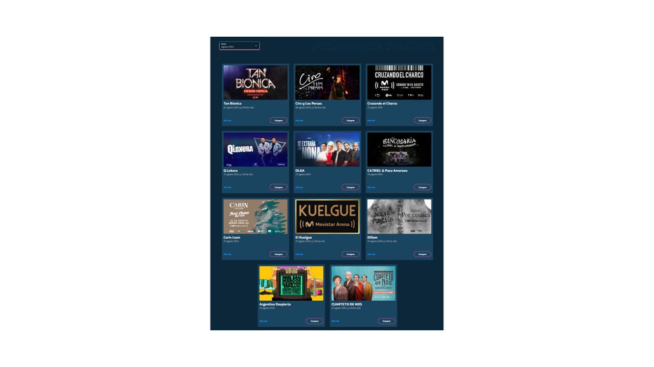 El show de Nodal ya no aparece en la cartelera del sitio.