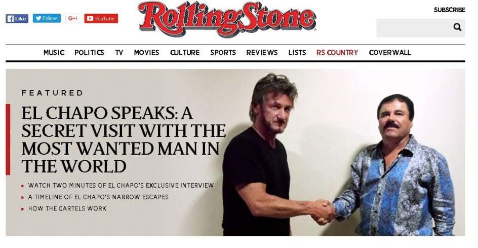 En el relato que publicó la mítica revista,
<b> </b>Sean Penn contó los detalles de su encuentro con Guzmán Loera
<b> </b>y la manera en que este se desarrolló.