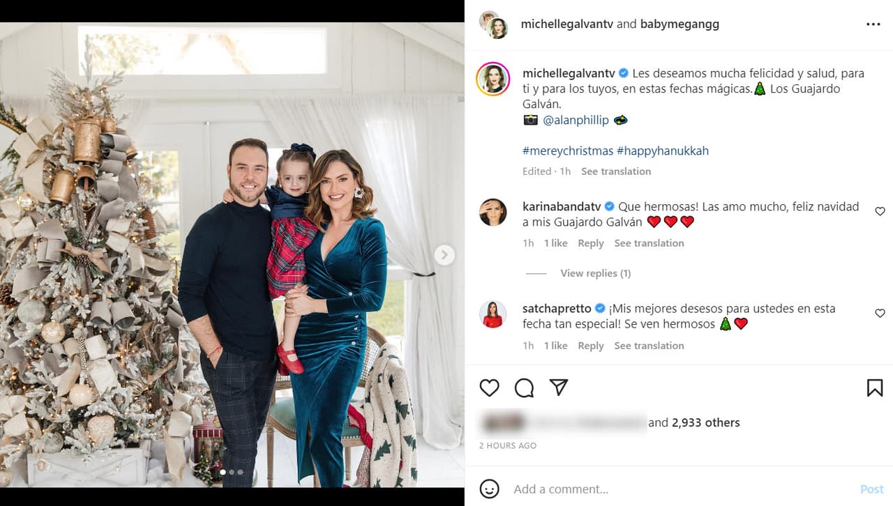 <b>Michelle Galván</b> publicó una serie de fotografías familiares para enviar sus mejores deseos en esta fecha tan especial.