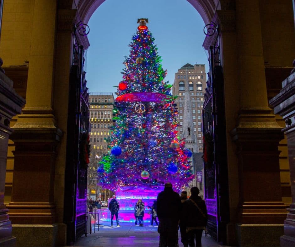 Muchos se reúnen en la plataforma norte del Ayuntamiento para una noche festiva de alegría navideña, entretenimiento en vivo y, por supuesto, la iluminación del enorme árbol de vacaciones Visit Philadelphia con tecnología NRG. El árbol, un abeto blanco de más de 50 pies de altura cubierto con 4,000 pies de luces LED multicolores, presenta una docena de adornos y una base que hace referencia a 22 vecindarios diferentes de la ciudad. El árbol brilla durante el resto de la temporada navideña, uniéndose a otros eventos festivos increíbles alrededor del Ayuntamiento este año, incluida una noria de 65 pies de altura y un viaje en tren de vacaciones para niños.
<br>
<br>Dónde: Ayuntamiento, 1400 John F. Kennedy Boulevard
<br>
