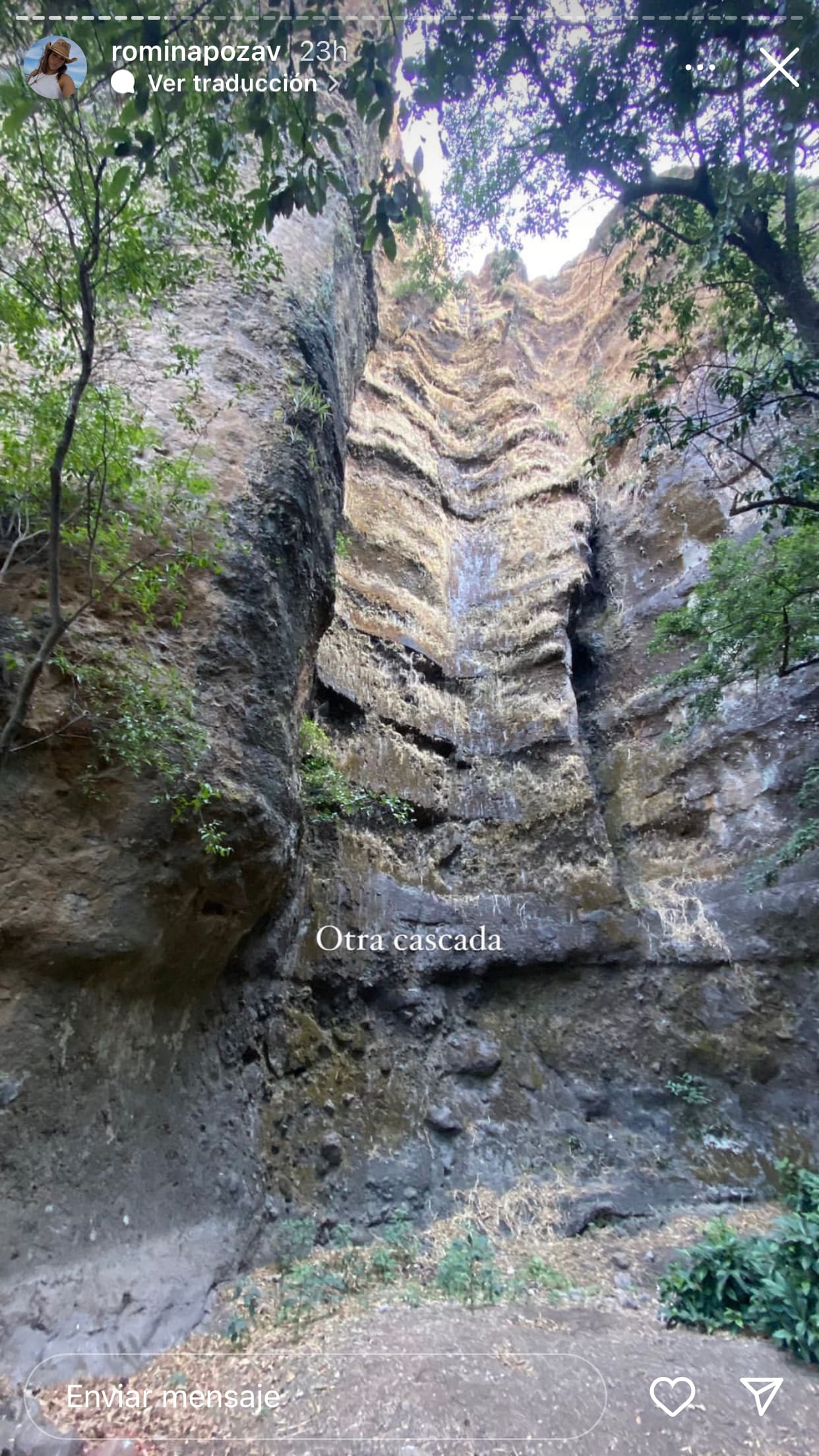 En la ruta de senderismo se encontraron con bellezas naturales y muchas de ellas quedaron documentadas en sus historias de Instagram.