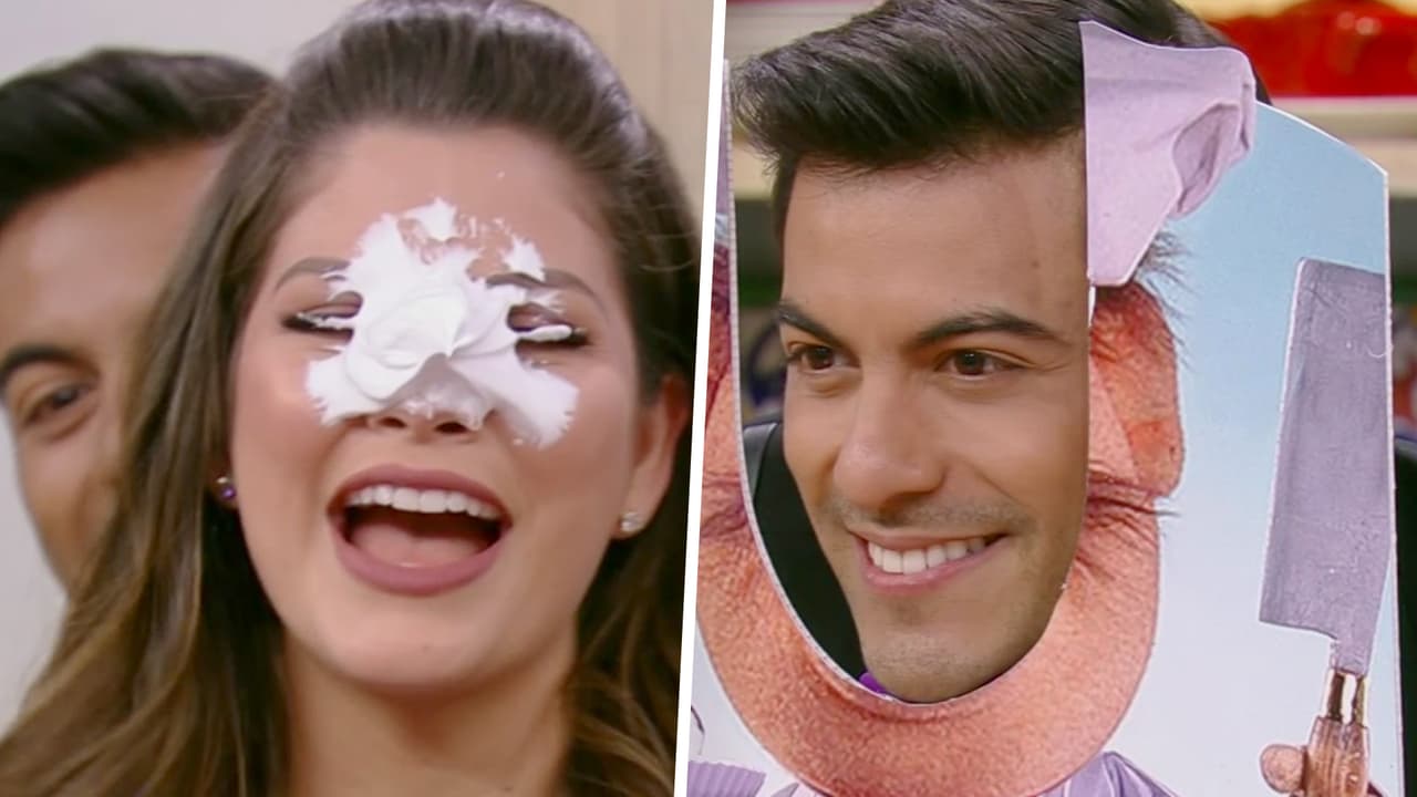 El día que Ana Patricia terminó embarrada hasta las pestañas en la batalla de pasteles con Carlos Rivera