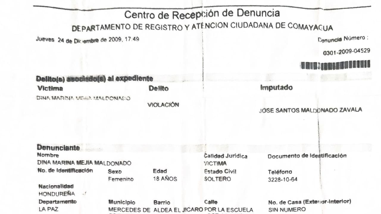 La denuncia de la señora Dina fue presentada el jueves 24 de diciembre del 2009.