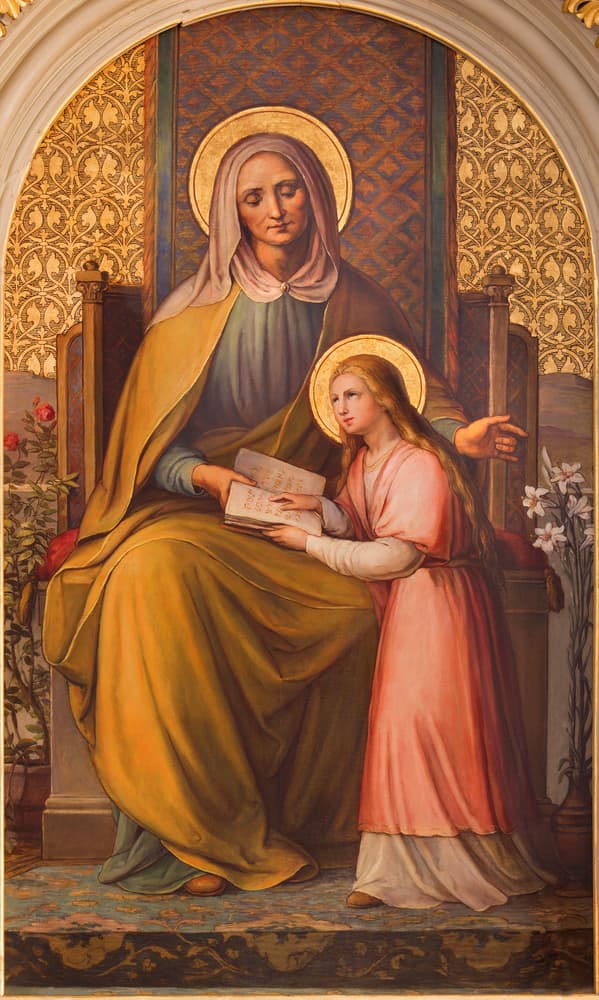 "Gloriosa Santa Ana, quiero honrarte con especial devoción. Te escojo, después de la Santísima Virgen, por mi madre espiritual y protectora. Te encomiendo mi alma y mi cuerpo, todos mis intereses: espirituales y temporales y los de mi familia".