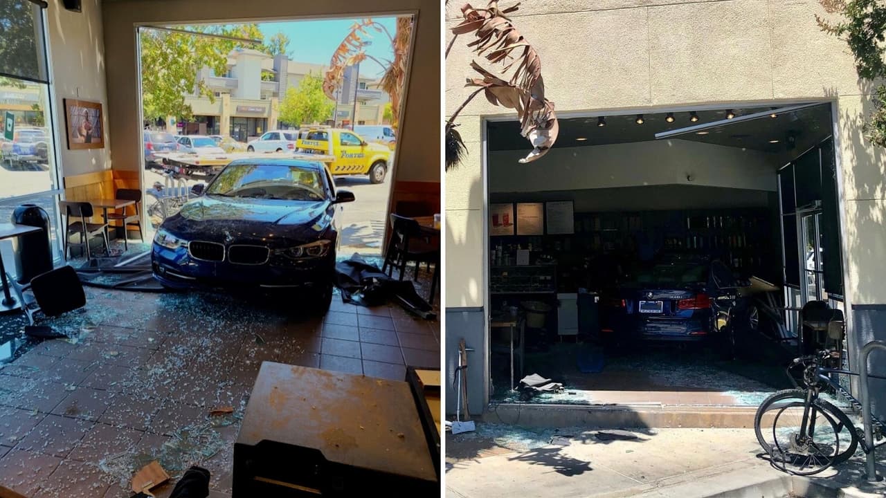Choque de auto en cafetería deja dos lesionados en Cupertino