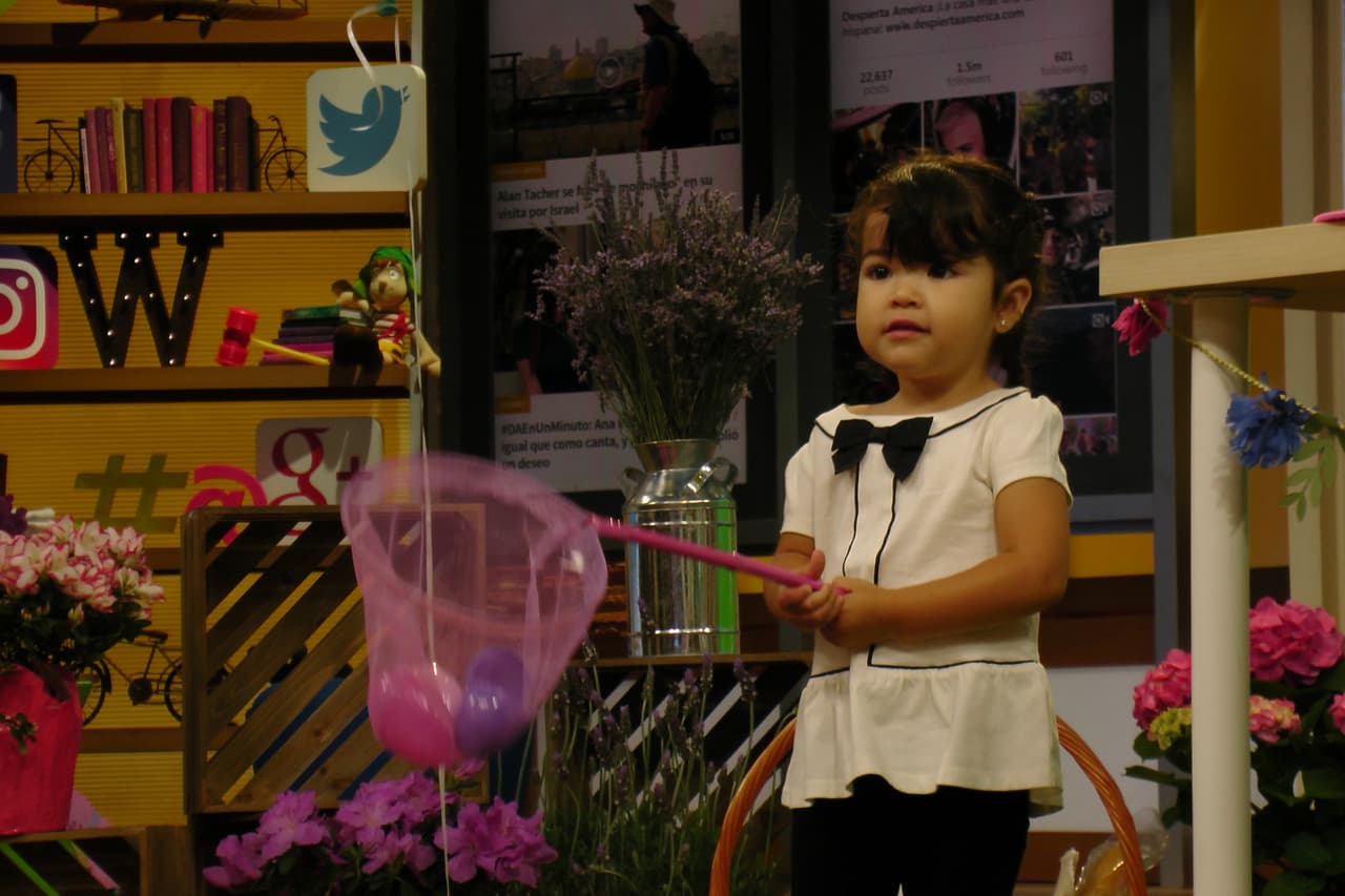 Como ella ya sabe caminar perfecto, se paseaba feliz por todo el estudio.