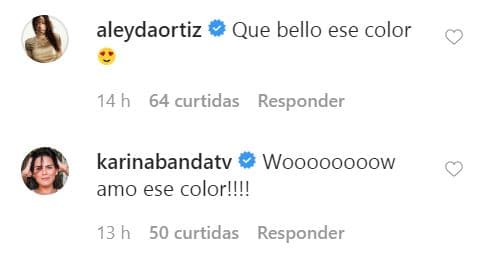 Aleyda Ortiz y Karina Banda no se quedaron atrás y externaron su alegría ante el color que la conductora mexicana eligió.