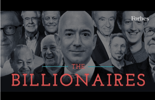 Imagen de Forbes con la última lista de las personas más acaudaladas del 2017.