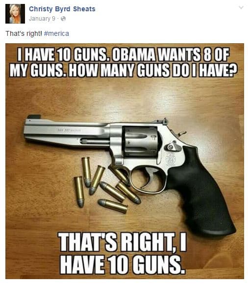 Foto colgada en la página de Facebook de Christy Byrd Sheats.