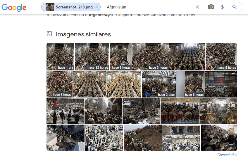 Búsqueda inversa de imágenes en Google hecha el 17 de agosto de 2021.