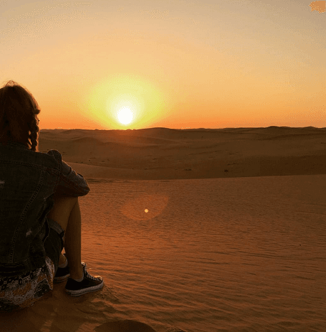 Así presumió su foto en el desierto.