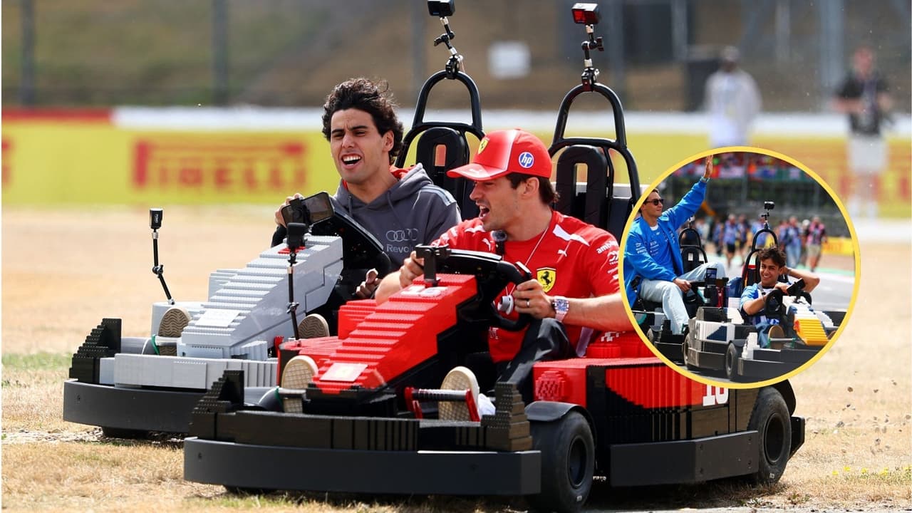 Pilotos de F1 se divierten con autos Lego previo al GP de Gran Bretaña