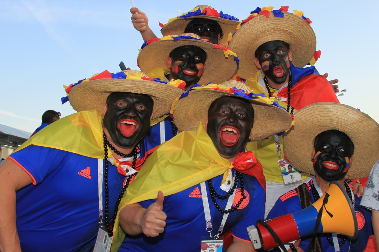 La expresión de alegría colombiana por el triunfo sobre los polacos.