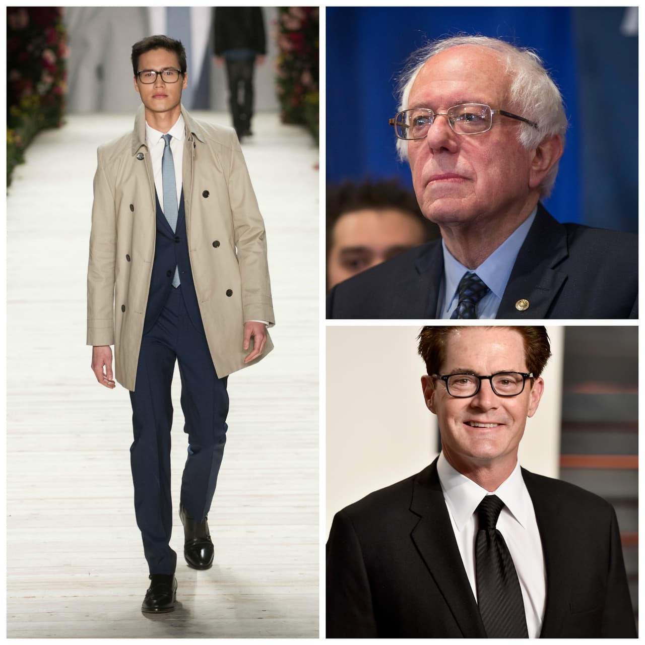 Sus gafas ultra clásicas podrían salir del anonimato con un simple acto, buscar unas un poco más gruesas y con un marco oscuro y forma cuadrada, gafas que reafirmen su seriedad y, a la vez, traigan de vuelta los ángulos de la cara que con los años se van suavizando.