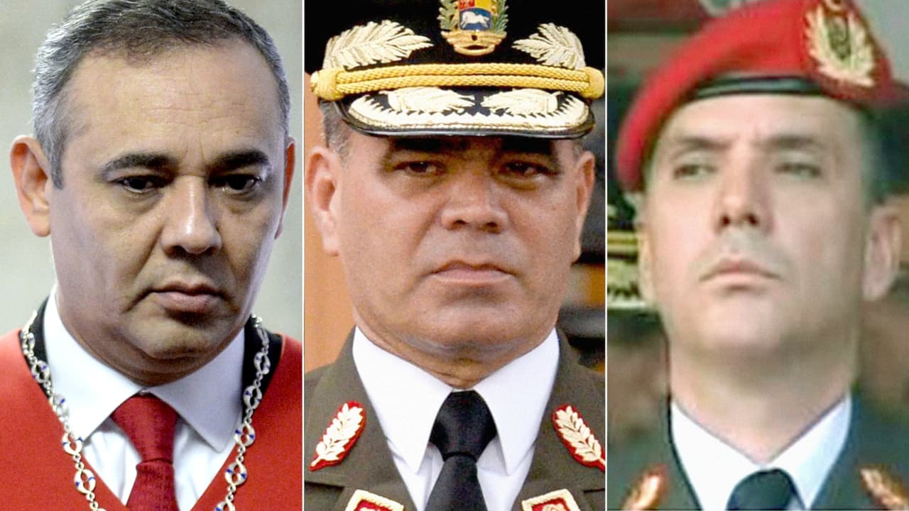 Los tres oficiales nombrado por EEUU: Maikel Moreno, Vladimiro Padrino Lopez y Rafael Hernandez Dala.
