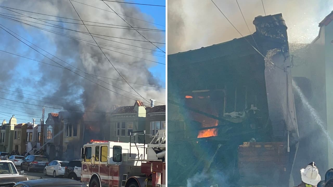 Arden tres casas en San Francisco y una persona resulta con quemaduras