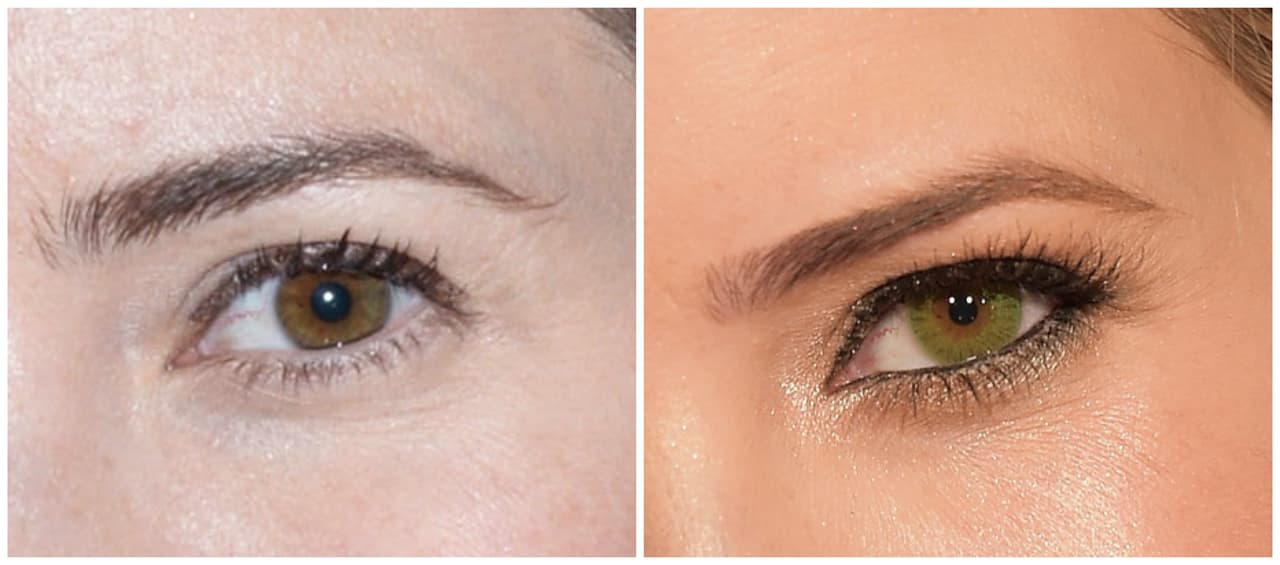 En un zoom in de las fotos de los ojos de Ivanka Trump se puede notar cómo cambia el color de sus ojos cuando no lleva lentes a cuando usa el filtro que los hace parecer de un verde más chillón.