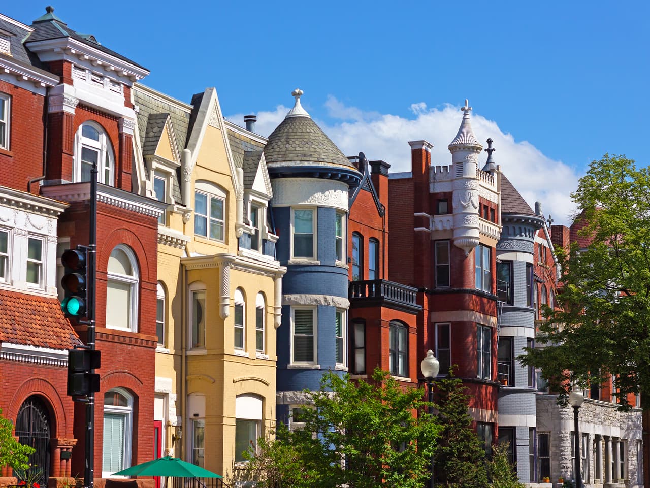 Row houses near Dupont Circle in Washington DC, USA.