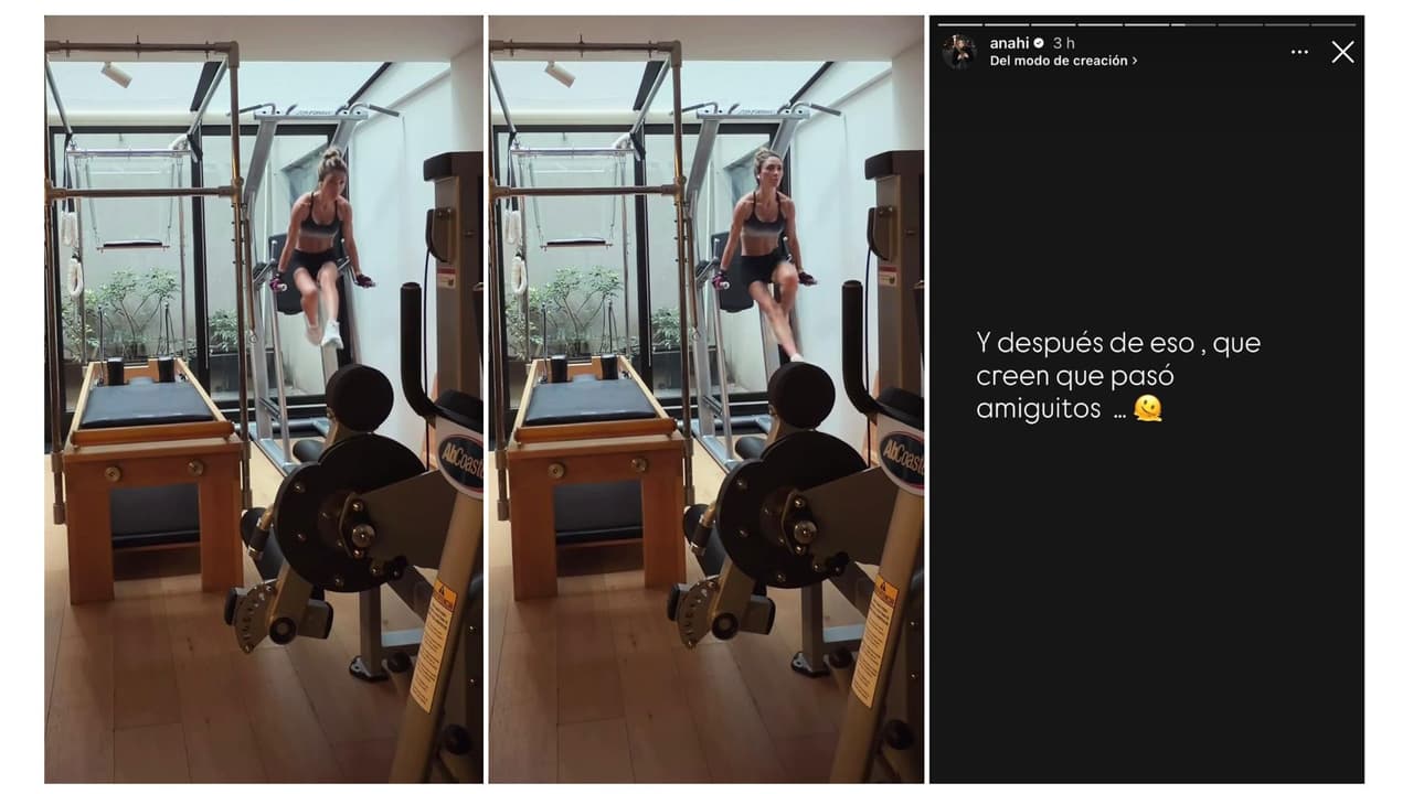 Anahí en su sesión de pilates.