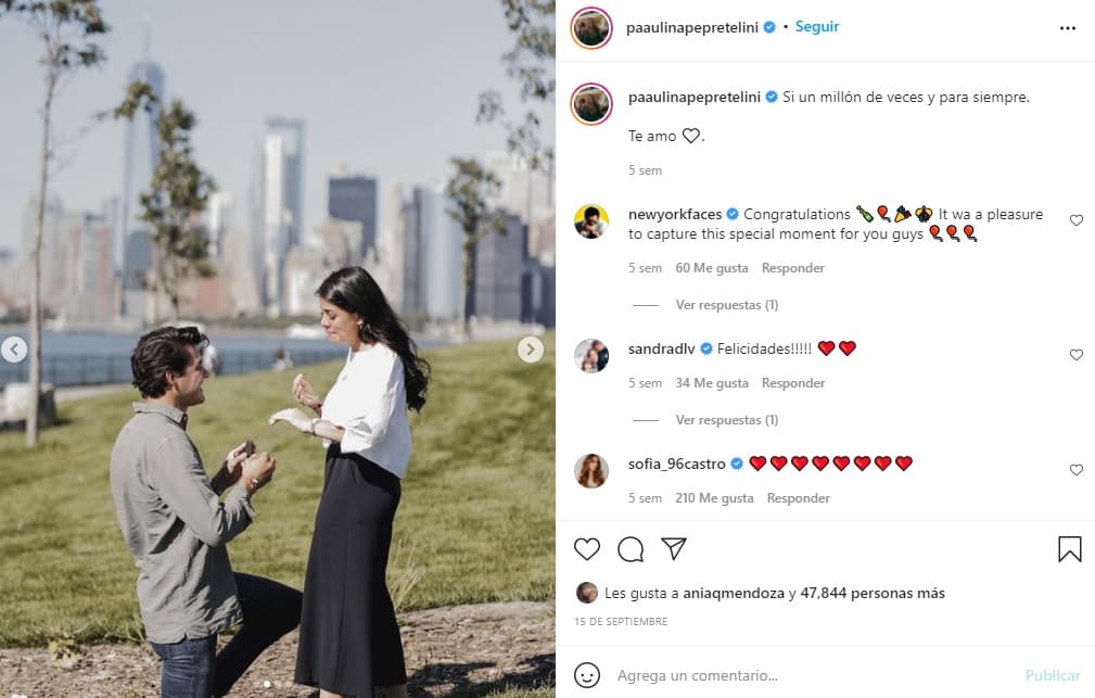 El pasado mes de septiembre, 
<b>Paulina Peña</b>, la mayor de las hijas del ex mandatario mexicano, anunció su 
<b><a href="https://www.univision.com/famosos/hija-enrique-pena-nieto-compromete-sofia-castro-anillo-paulina-pena-pretelini-fotos">compromiso con Fernando Tena</a></b> y esta semana anunciaron que su boda se llevará a cabo el 1 de octubre de 2022.