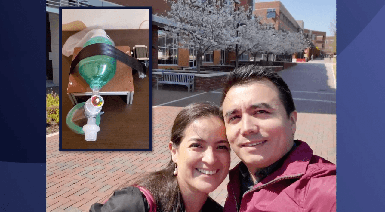 Pareja hispana crea un respirador artificial casero para ayudar a pacientes con coronavirus