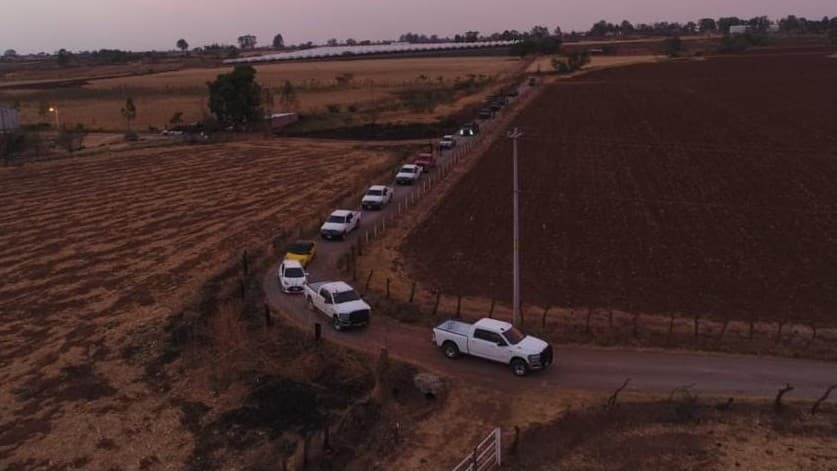 Autoridades de Jalisco durante la búsqueda de las hermanas Saucedo Zermeño en territorio del municipio de de Encarnación de Díaz, Jalisco.