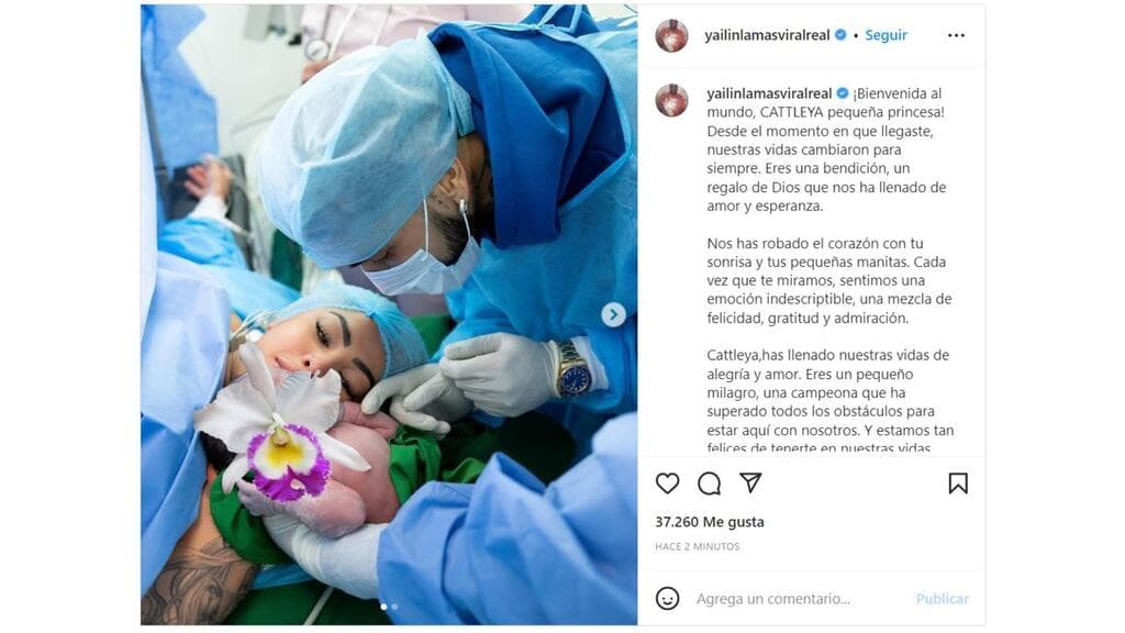 Yailin La Más Viral comparte primera fotografía de Cattleya