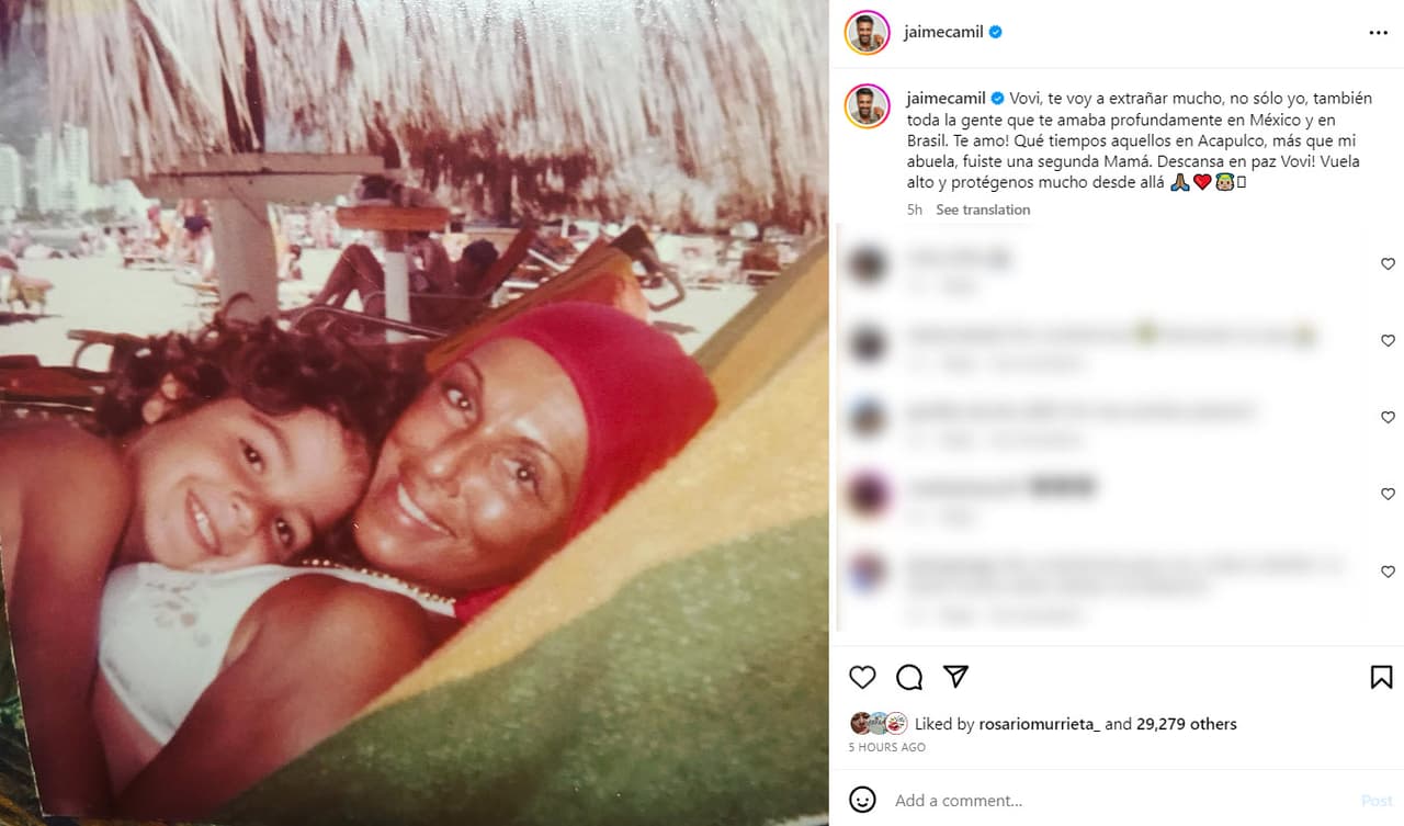 Muere la abuela de Jaime Camil.