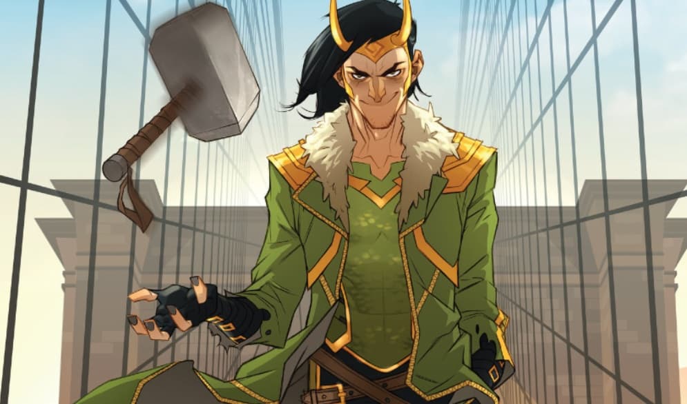 Loki con el martillo de Thor