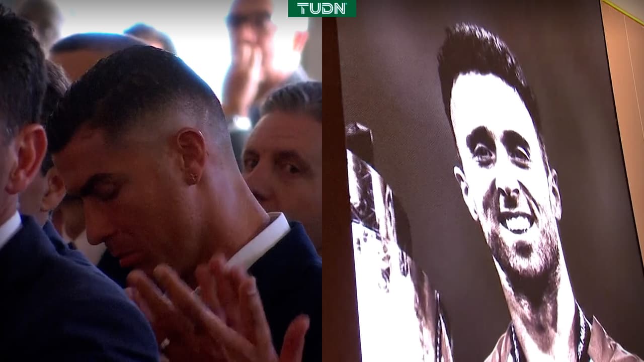 La tristeza de Cristiano Ronaldo en ceremonia en honor a Diogo Jota