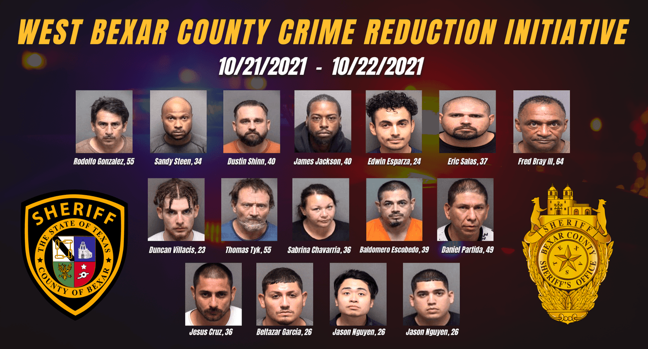 Arrestan a más de 15 personas en el condado de Bexar por aumento en los delitos violentos y contra la propiedad