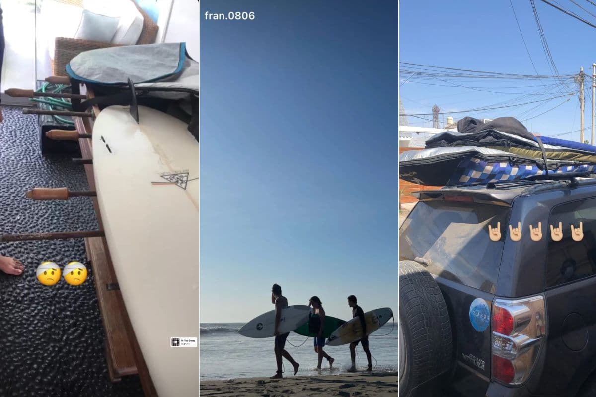 El jovencito comparte en su cuenta de Instagram momentos sobre las olas junto a sus compañeros y amigos surfistas.