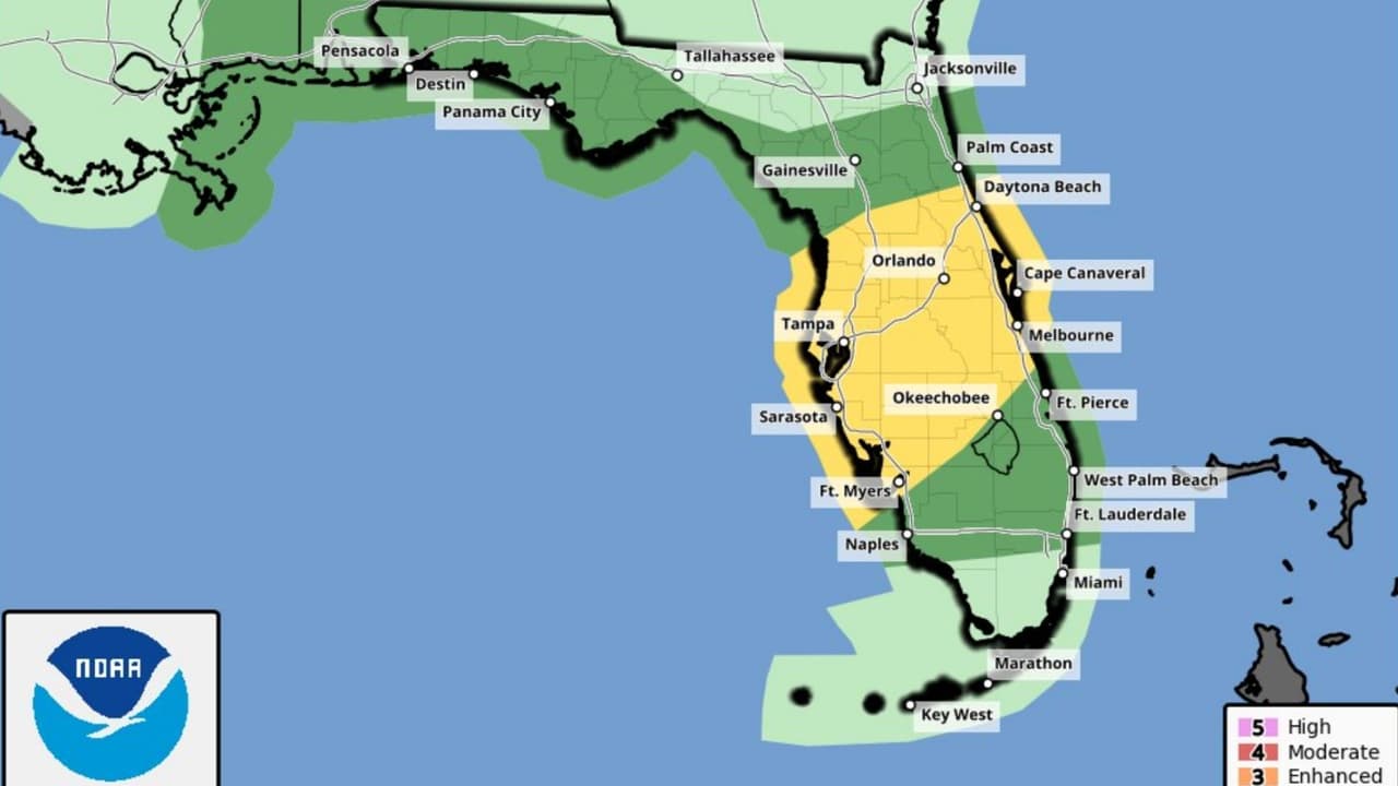 Se esperan lluvias y tormentas severas desde esta noche en Florida Central
