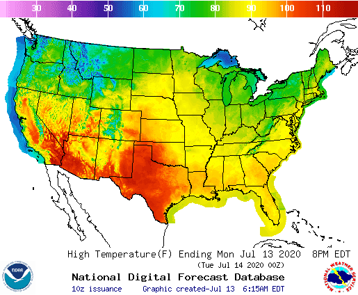 Partes de Texas y Arizona registrarán este lunes y martes temperaturas cercanas a los 110 grados Fahrenheit.