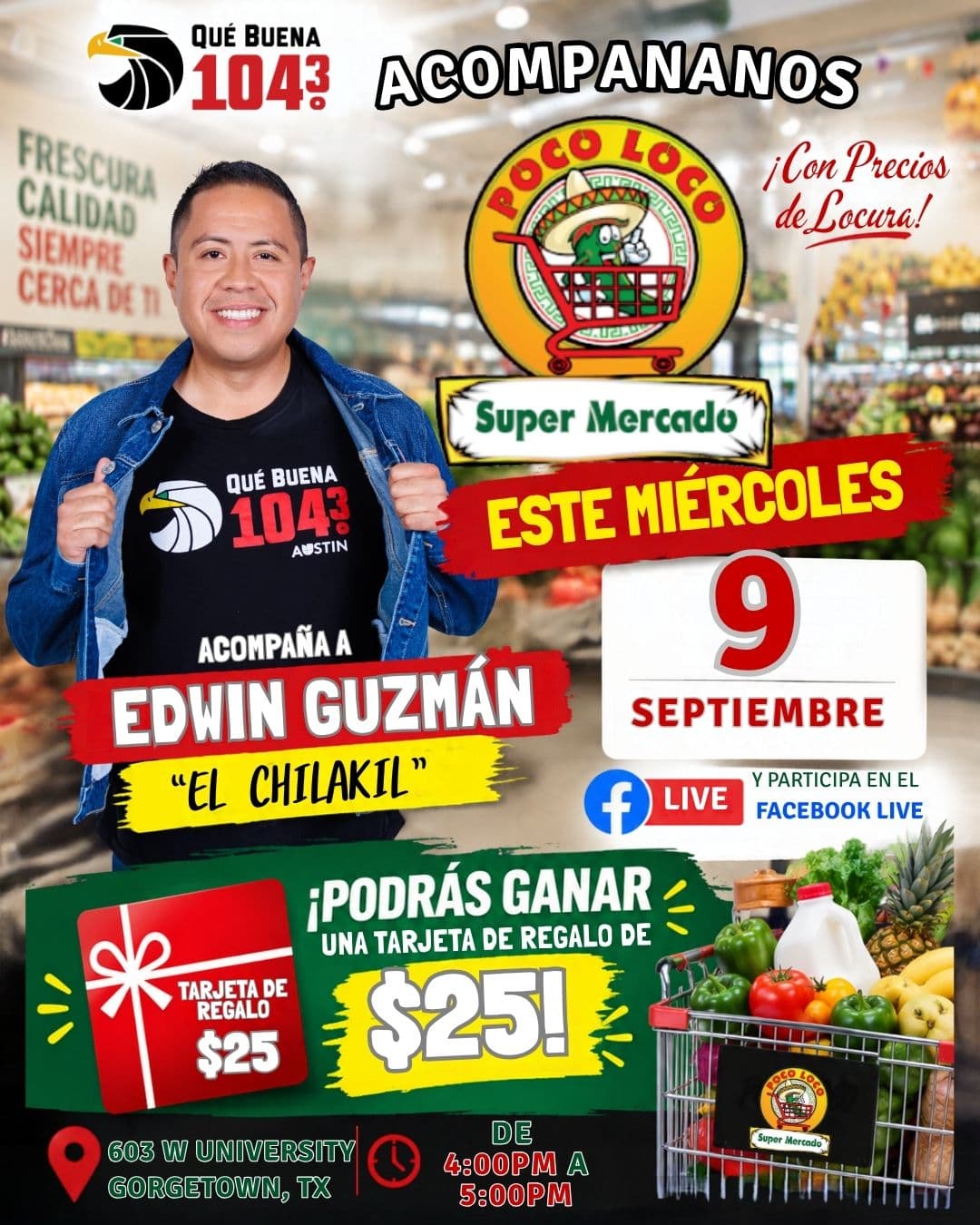 🛒🎉 ¡Este miércoles nos vemos en Poco Loco Supermercado de Georgetown!