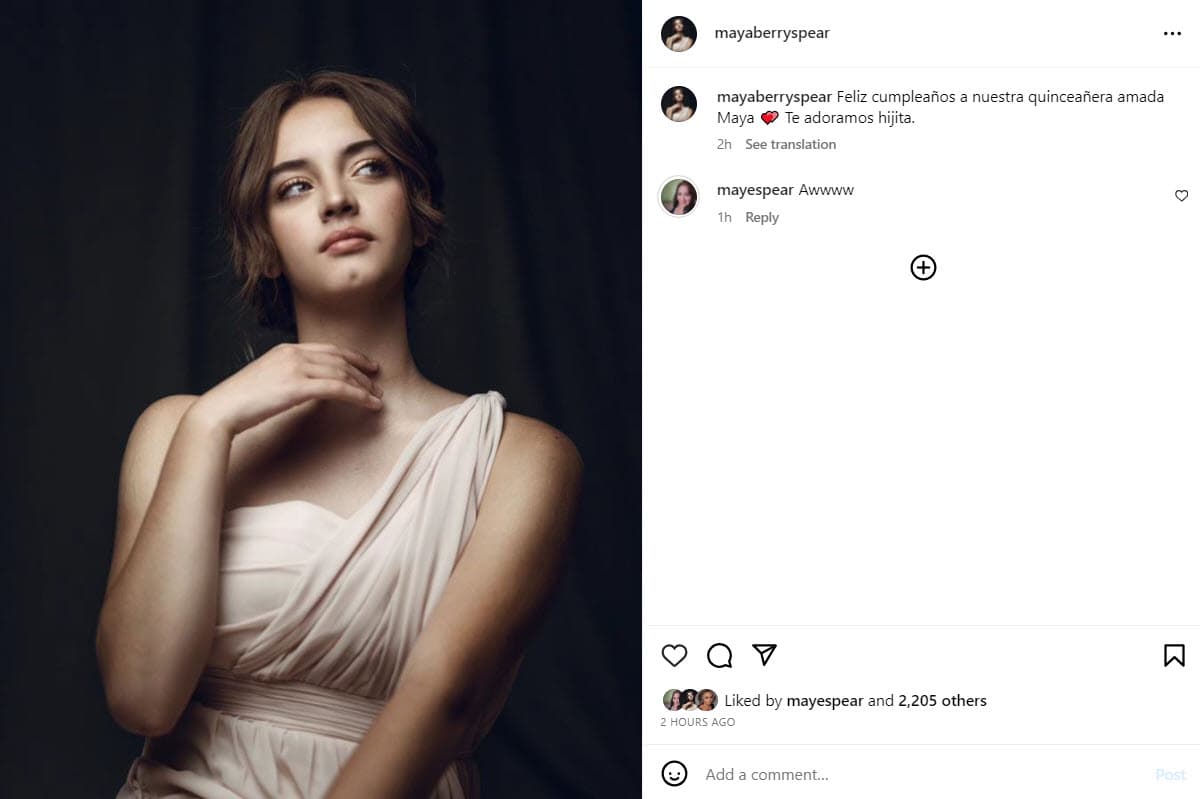 Maya Spear Berry cumplió 15 años.