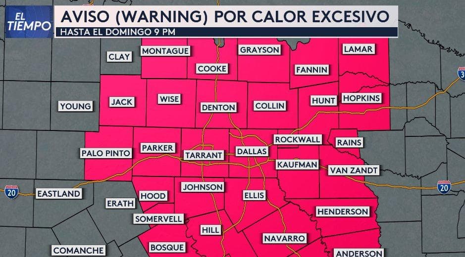 Emiten un Aviso por Calor Excesivo en el norte de Texas y esto debes saber