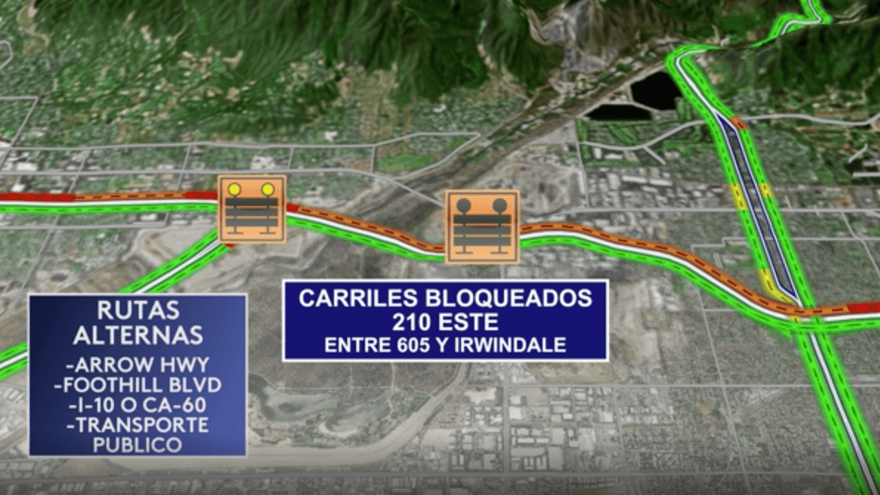 Anuncian nuevo cierre de la autopista 210 desde este miércoles por la noche en Irwindale.