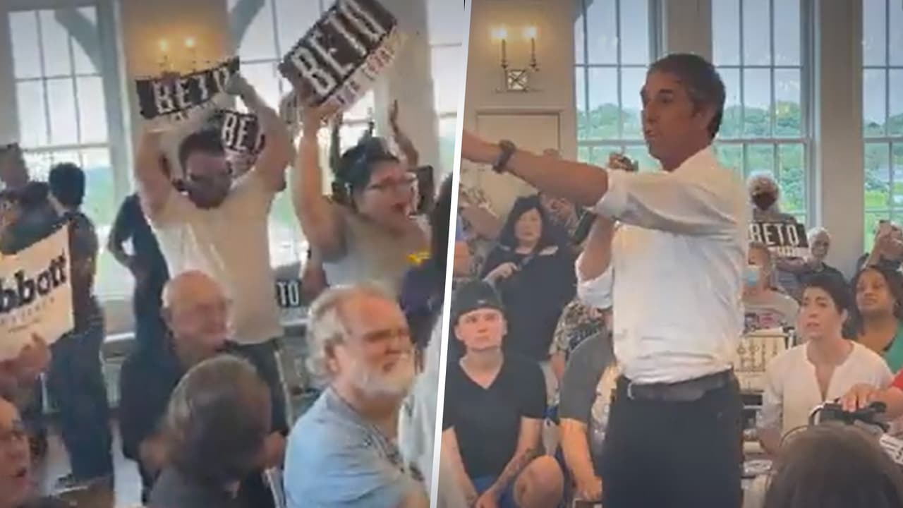 Beto O'Rourke insulta a alguien que se ríe mientras da un discurso en Texas