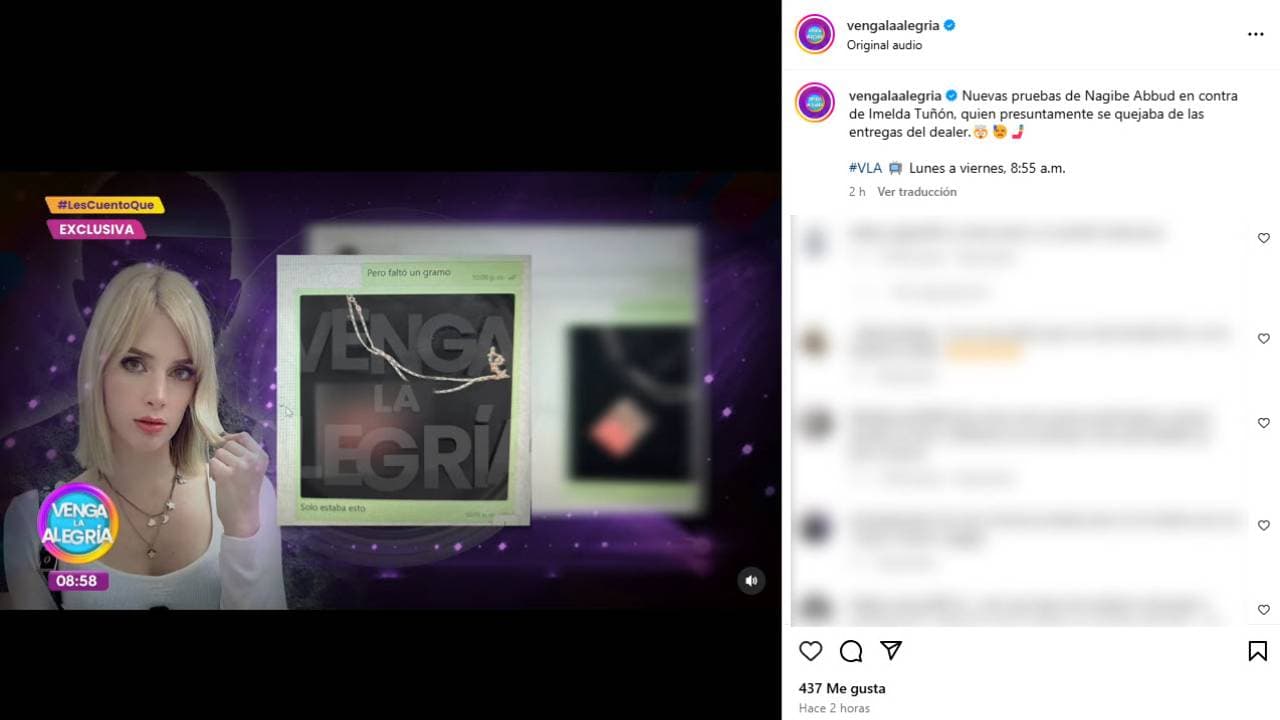 Mensaje de Imelda Tuñón a n supuesto 'dealer'.