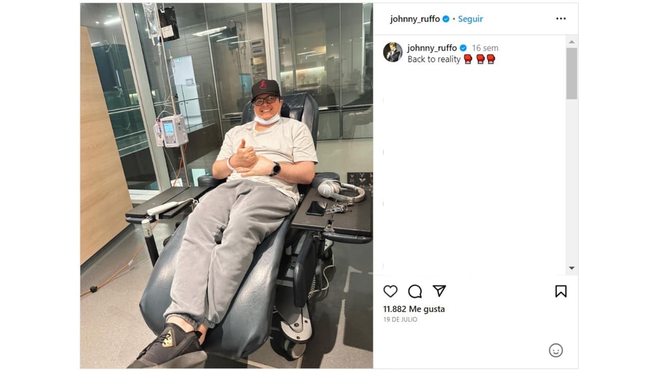 Johnny Ruffo mostró la que sería su última quimioterapia.