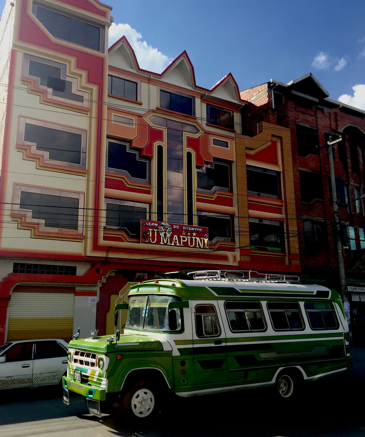 "In Aymara culture everything has life," says Mamani. "When the Aymara build something it's not just for them, rather they invite the whole of society to share in a sacrifice, with music and food." 
<br>