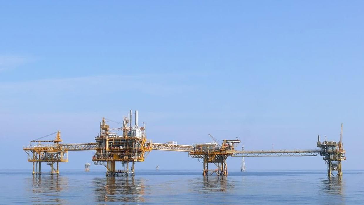 Oil platform of Crescent Petroleum in the United Arab Emirates.