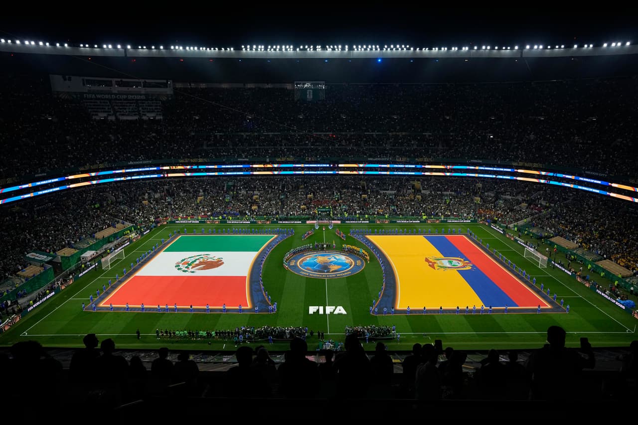 Vista general de México durante la ceremonia previa al partido de dieciseisavos de final de la Copa del Mundo entre México y Ecuador en Ciudad de México, el martes 30 de junio de 2026.