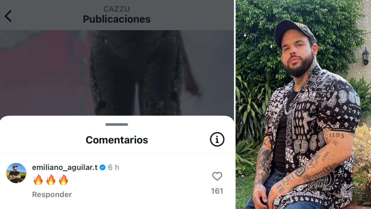 Emiliano Aguilar, hermano de Ángela, comentó una publicación de Cazzu.
