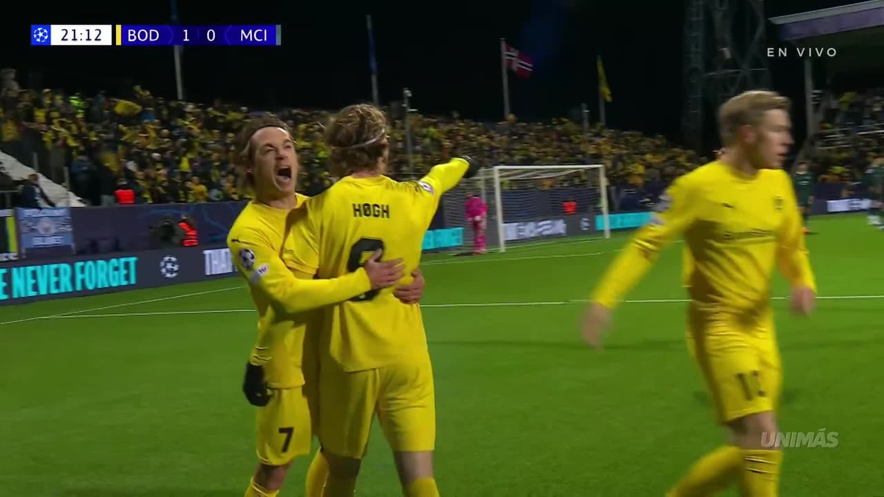 ¡SORPRESA EN CHAMPIONS! Høgh marca de cabeza y Bodø/Glimt golpea primero al City
