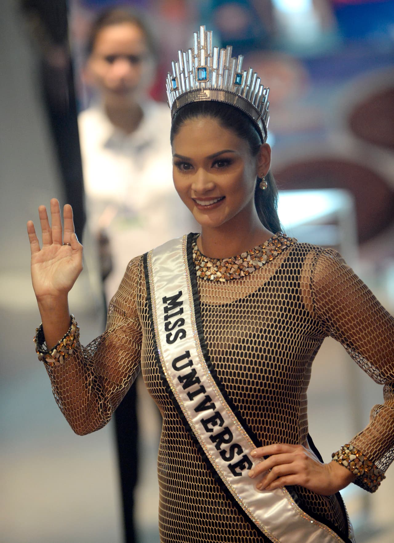 Así saludó a las cámaras.