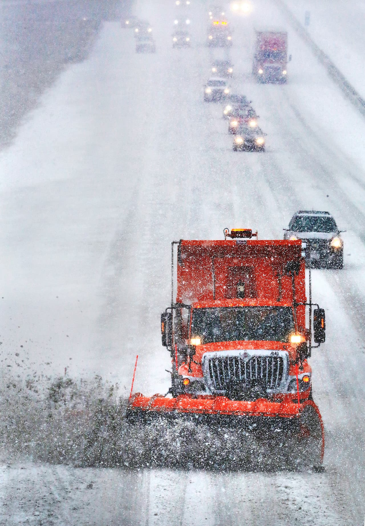 Así lucen la carretera Beltline en Madison, Wisconsin, en dirección este.